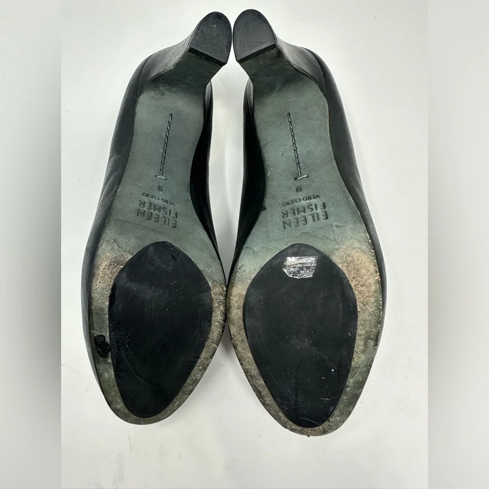 Eileen Fisher Black‎ Leather 3.5
